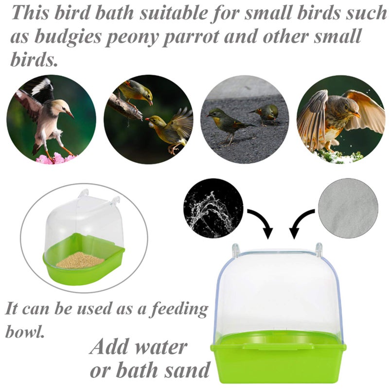 kathson Parrot Bath Box Bird Cage Accessory Supplies Bathing Tub Bath for Parakeet Pet Brids Canary Budgies Parrot (Random Color) - Image 4